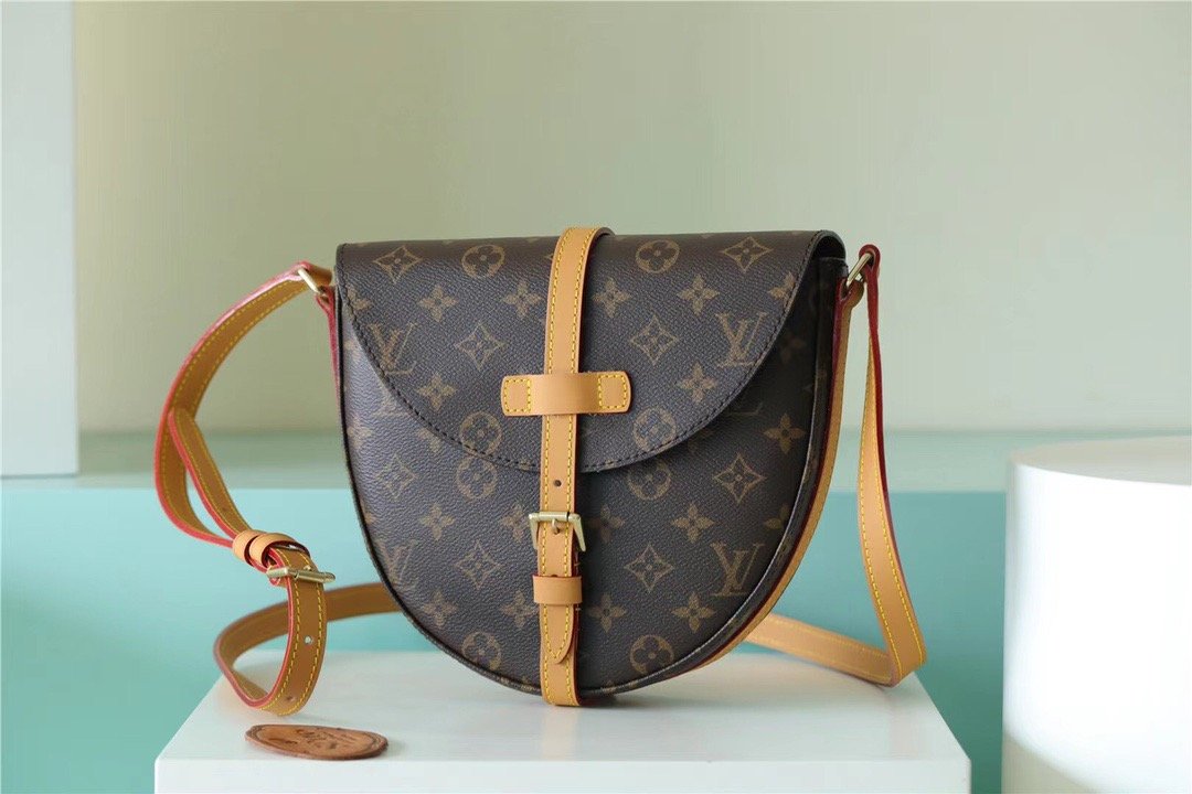 LV Chantilly MM Shoulder Bag Monogram For Women Brown LV M51233