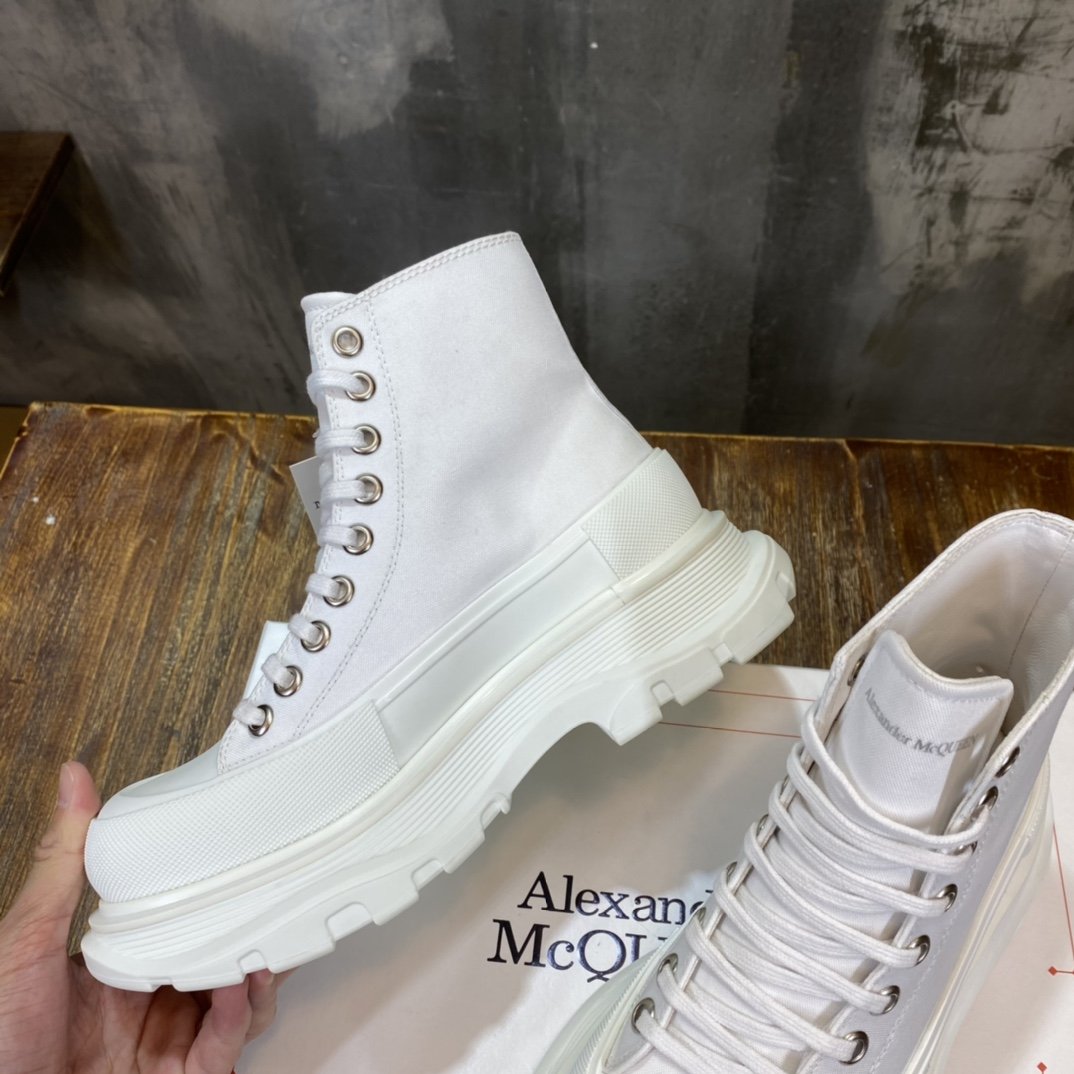 Alexander McQueen Tread Slick Boot Cotton White For Men 604254W4MV29000