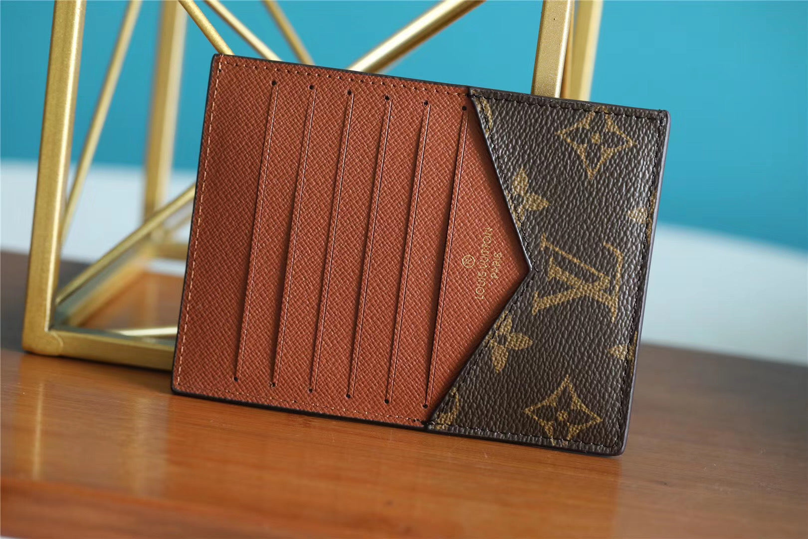 LV ID Card Holder Monogram Canvas Brown For Men, Wallet 13cm LV N60378