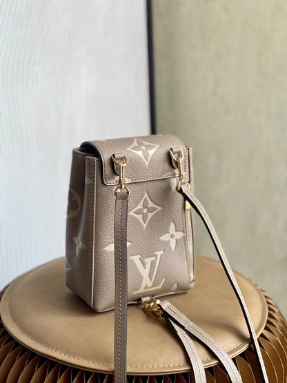 LV Tiny Backpack Monogram Empreinte Tourterelle Beige For Women, WoBags 19cm LV M80738