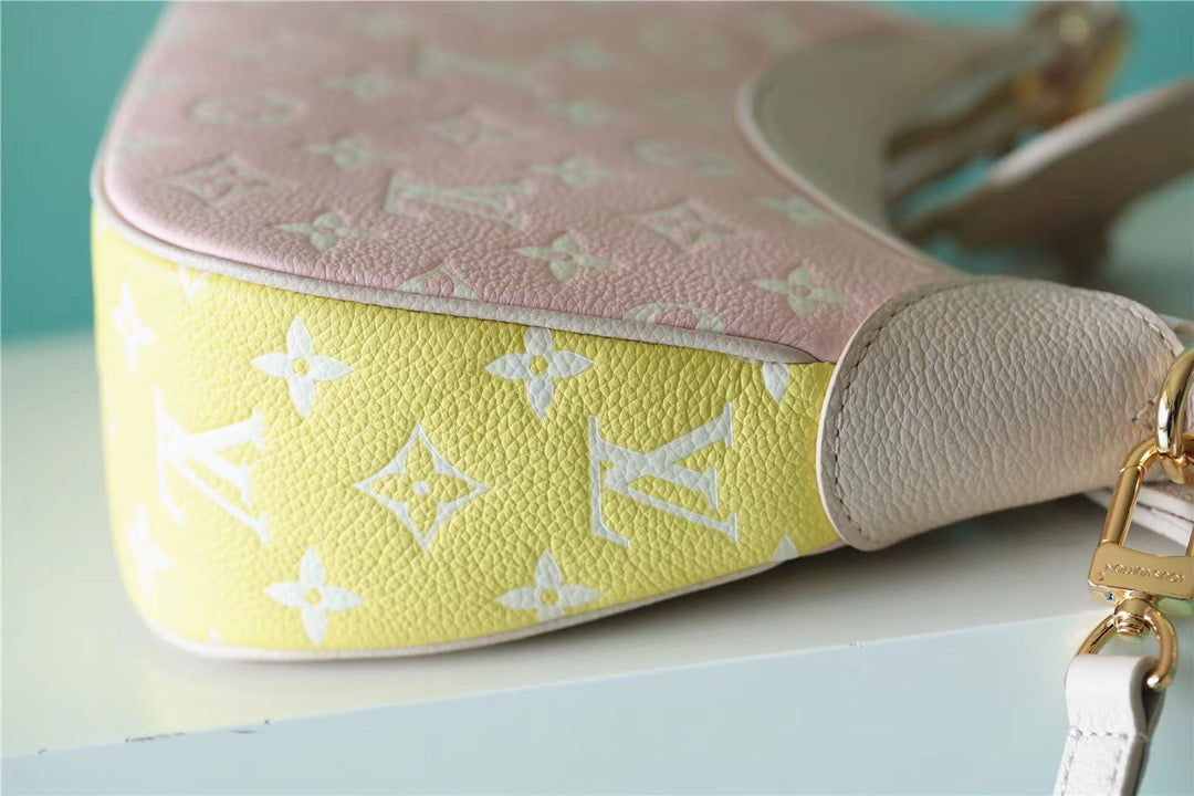 LV Bagatelle BB Monogram Empreinte Beige / Pink / Yellow For Women,  Shoulder And Crossbody Bags 22cm/8.7in LV M46113