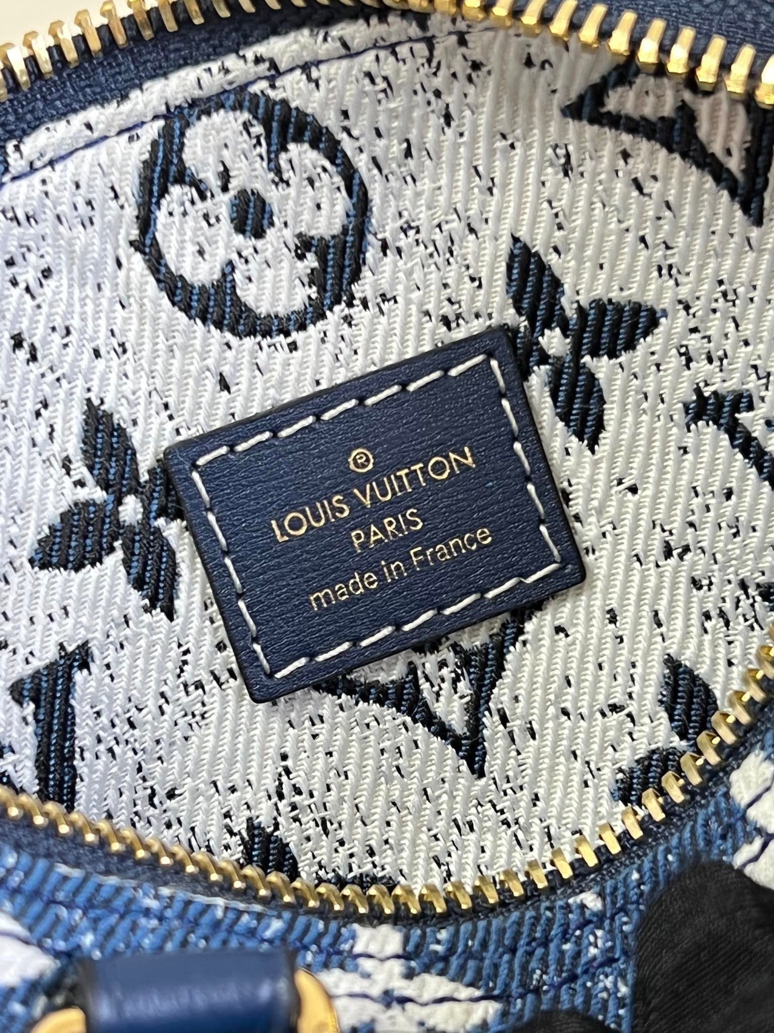 LV Nano Speedy Monogram Jacquard Denim Blue For Women, WoBags 6.3in/16cm LV M81168