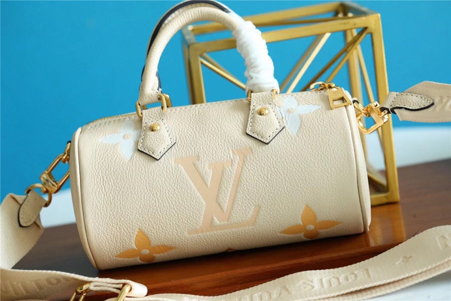 LV Papillon BB Monogram Empreinte Beige For Women, Women’s Bags, Shoulder And Crossbody Bags 7.9in/20cm LV