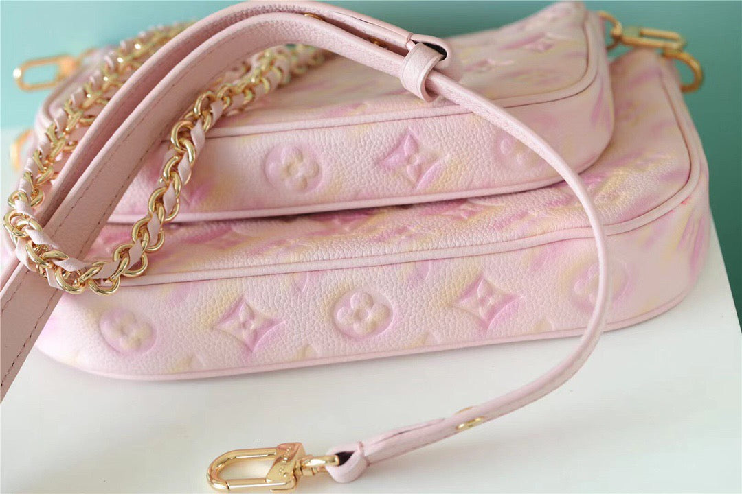 LV Multi Pochette Accessoires Monogram Empreinte Pink For Women, Women’s Handbags 9.4in/24cm LV M46093