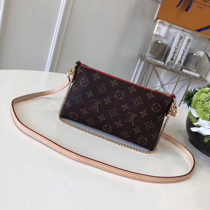 LV Pallas Clutch Monogram Canvas Burgundy For Women, WoHandbag, Shoulder And Crossbody Bags 8.3in/21cm LV M41639