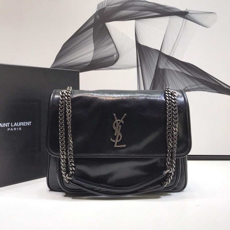 YSSL Niki Medium Chain Bag Black For Women 11in/28cm YSL