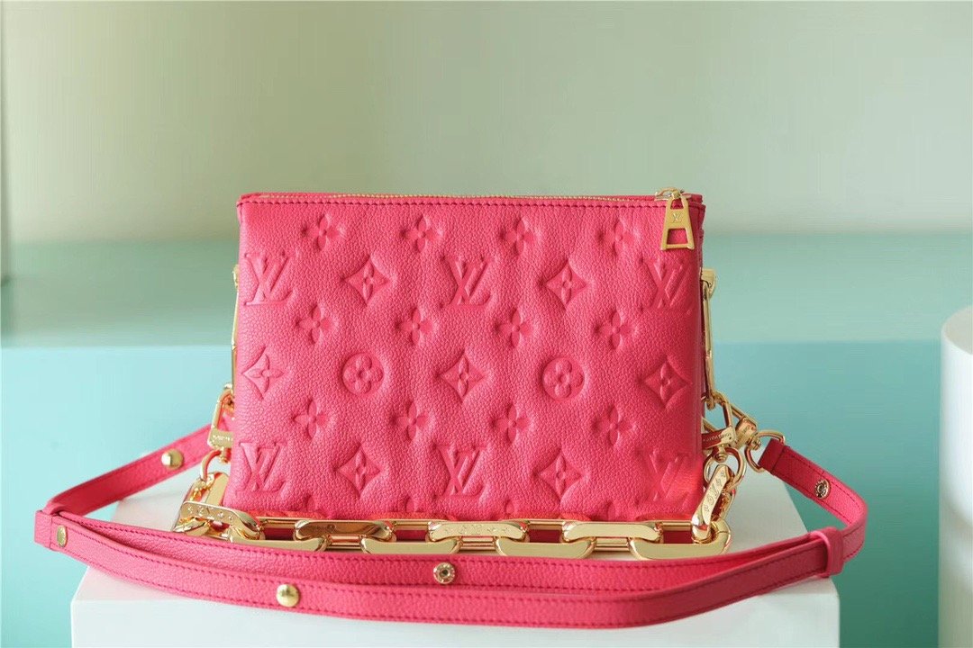 LV Coussin BB Grain Fluo Pink For Women, Women’s Bags, Shoulder And Crossbody Bags 8.3in/21cm LV M20750