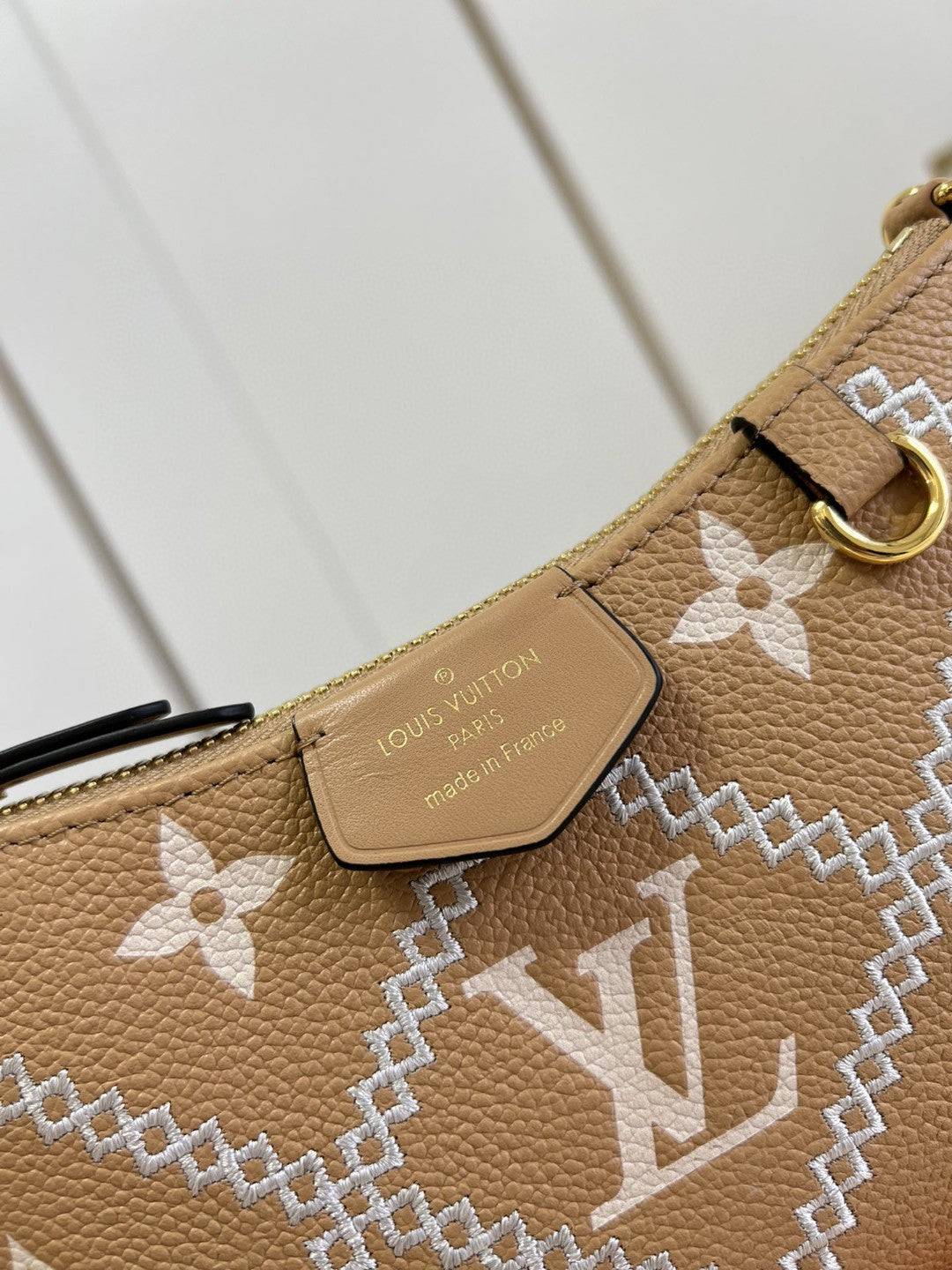 LV Easy Pouch On Strap Monogram Empreinte Arizona Beige For Women, WoHandbags 7.5in/19cm LV M81137