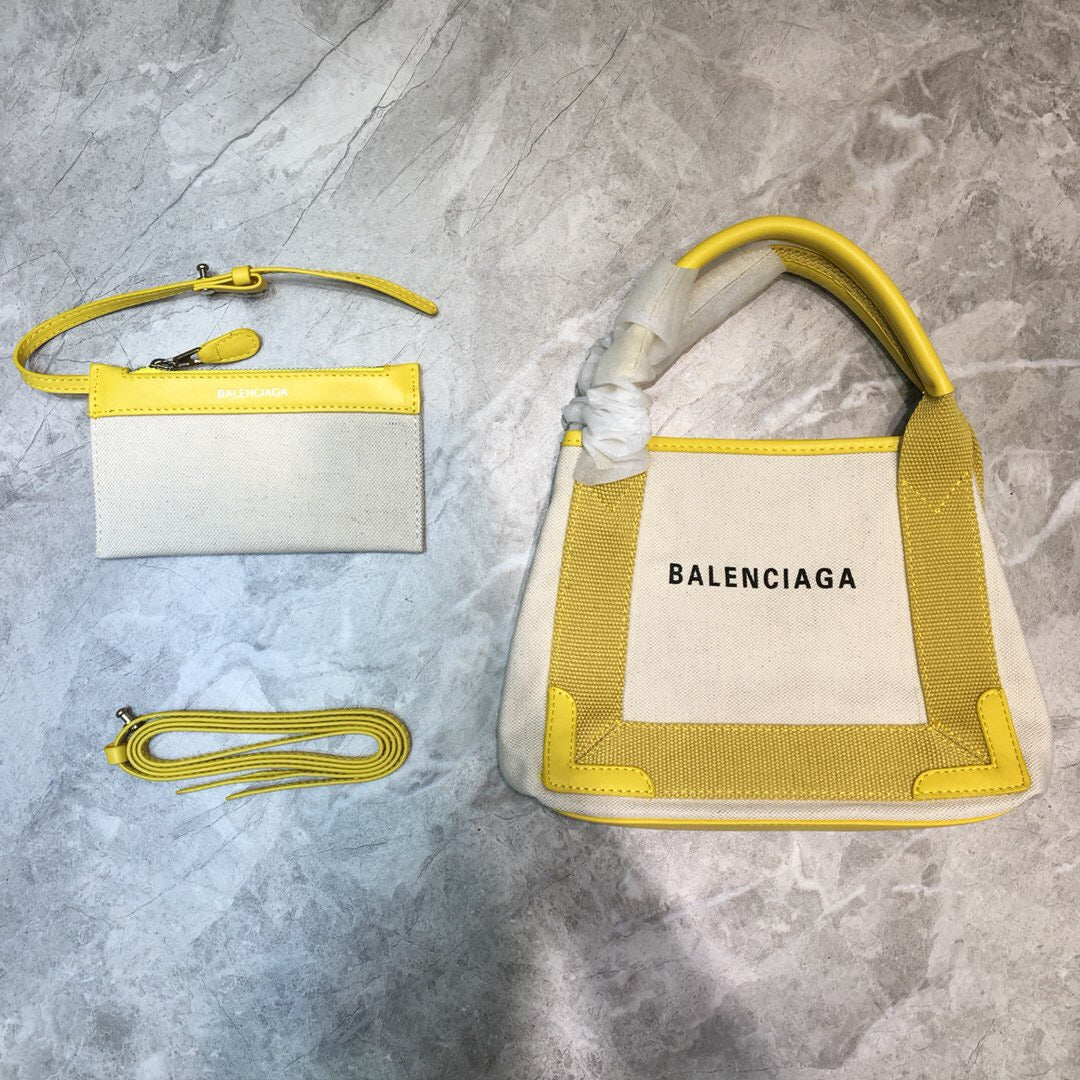 Balen Navy XS Tote Bag In Yellow, For Women,  Bags 12.6in/32cm