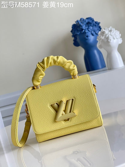 LV Twist PM Ginger Yellow For Women, Women’s Handbags, Shoulder And Crossbody Bags 7.1in/18cm LV M58571