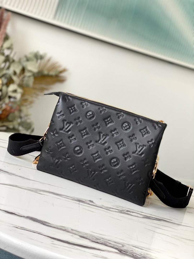 LV Coussin PM Monogram Embossed Puffy Black For Women, Women’s Handbags, Shoulder And Crossbody Bags 10.2in/26cm LV M57790