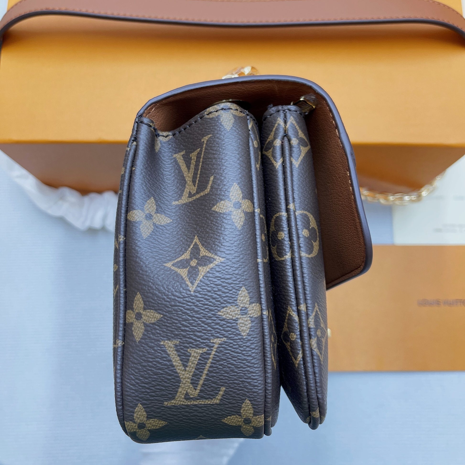 LV Marceau Monogram Canvas Caramel Brown For Women,  Shoulder and Crossbody Bags 9.6in/24.5cm LV M46127