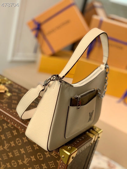 LV Marelle Epi White For Women, Women’s Handbags, Shoulder And Crossbody Bags 9.8in/25cm LV M80688