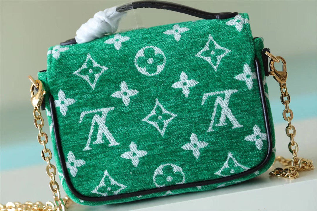 LV Micro Metis Monogram Jacquard Green For Women, Women’s Handbags, Shoulder And Crossbody Bags 5.5in/14cm LV M81127