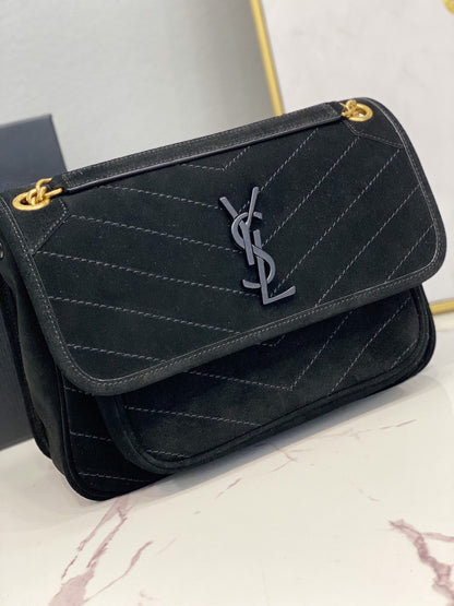 YSSL Niki Medium Chain Bag Black For Women 11in/28cm YSL