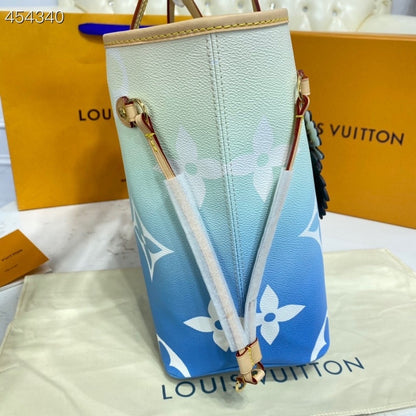 LV Neverfull MM Tote Bag Monogram Giant Canvas Blue For Women,  Shoulder Bags 12.2in/31cm LV M45678