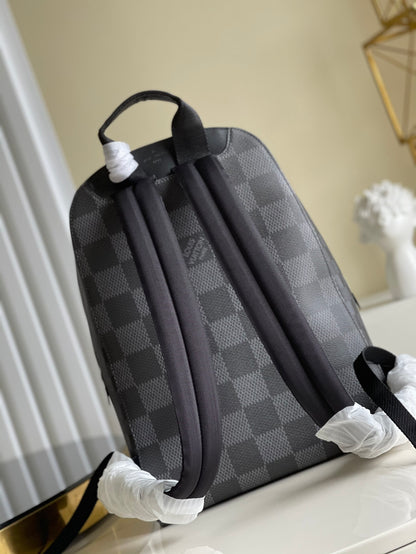 LV Campus Backpack Damier Graphite 3D Canvas Grey For Men, Bags 39cm LV N50009