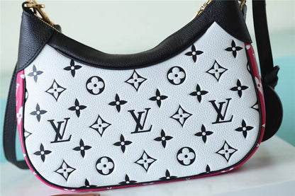 LV Bagatelle Monogram Empreinte Black / White / Pink For Women,  Shoulder And Crossbody Bags 22cm/8.7in LV M46091