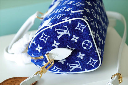 LV Speedy Bandouliere 20 PM Monogram Blue For Women,  Shoulder And Crossbody Bags 20.5cm/8.1in LV M20751