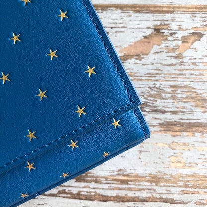 YSSL Kate Medium Chain Bag With Star Pattern Blue For Women 9.4in/24cm YSL