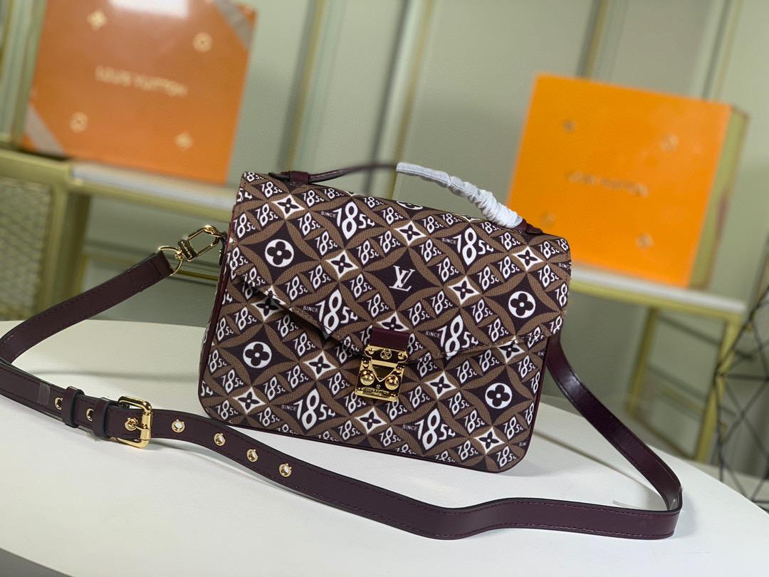 LV Pochette Metis MM Jacquard Since 1854 Brown For Women,  Shoulder And Crossbody Bags 9.8in/25cm LV