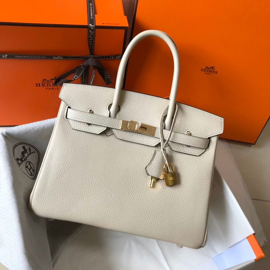 HM Birkin Cream With Gold Hardware Bag For Women, Handbags, Shoulder Bags 30cm/12in