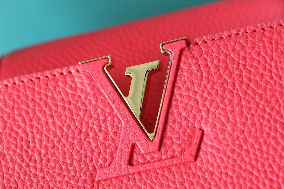 LV Capucines BB Taurillon Red For Women, Women’s Bags, Shoulder And Crossbody Bags 10.6in/27cm LV