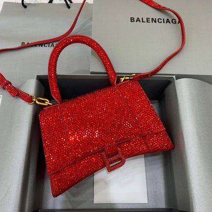 Balen Hourglass Small Handbag In Red, For Women,  Bags 9in/23cm