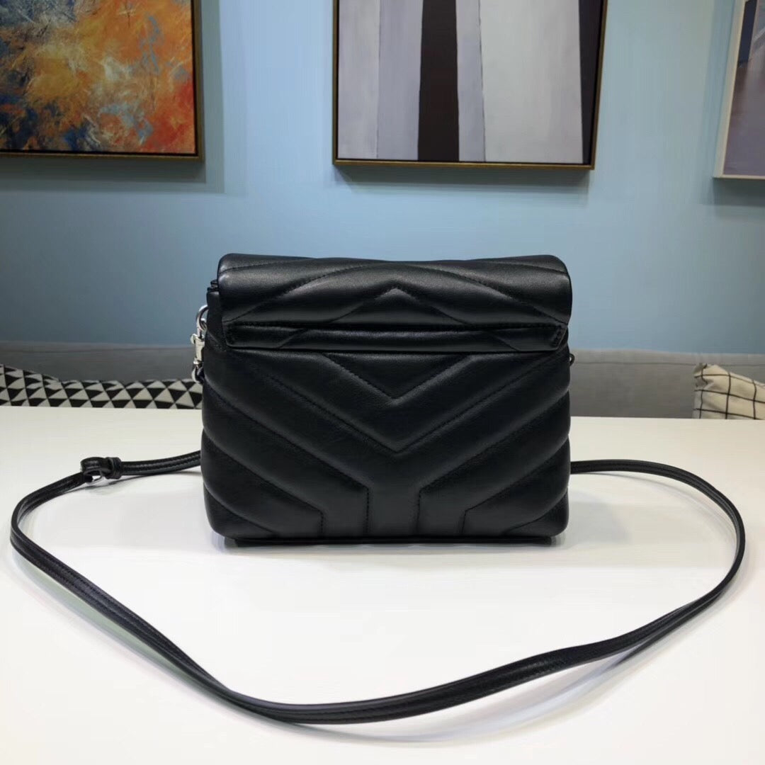 YSSL Loulou Mini Shoulder Bag Black For Women 7in/18cm YSL