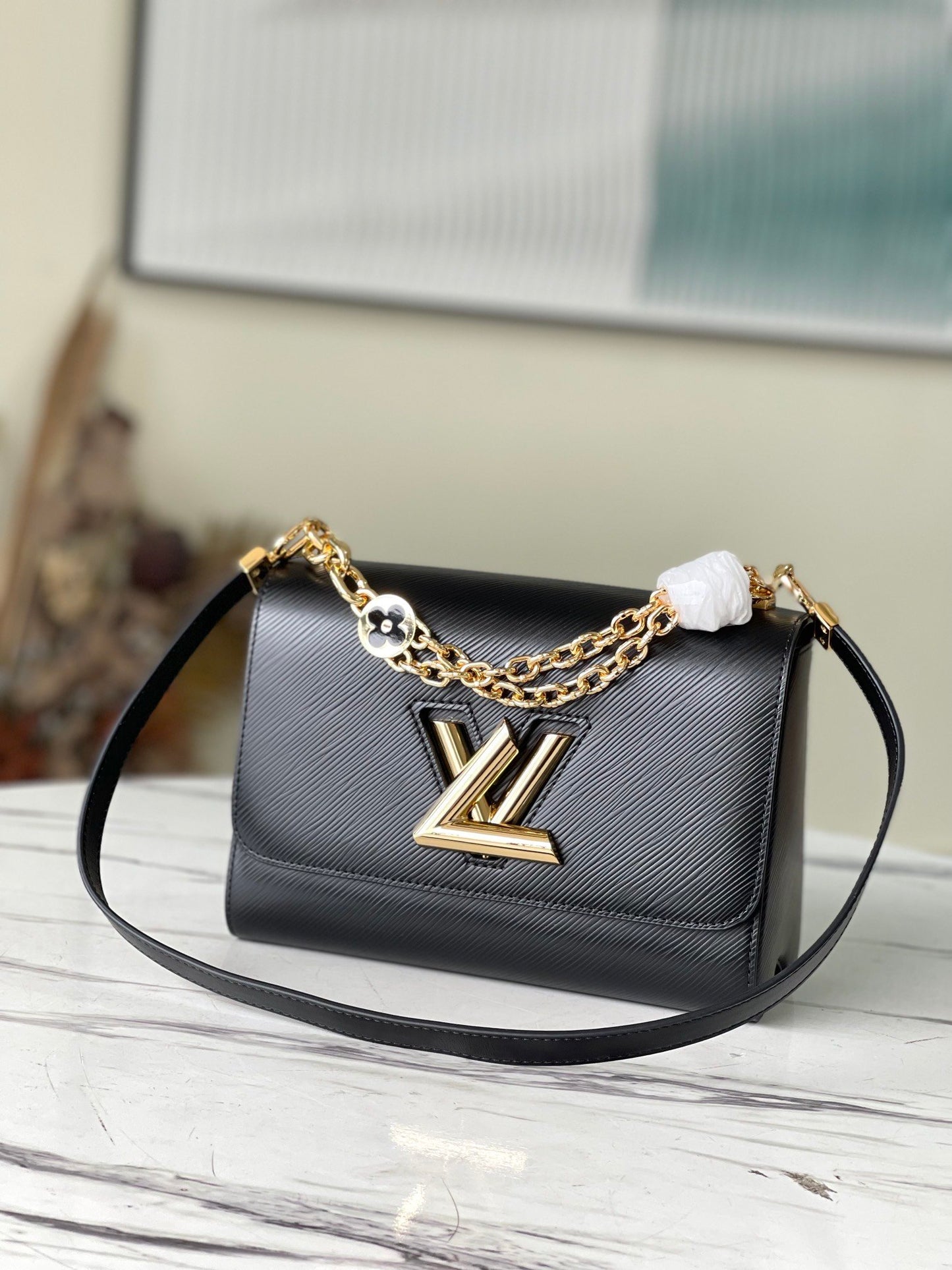 LV Twist MM Monogram Flower Black For Women,  Shoulder And Crossbody Bags 9.1in/23cm LV M59402