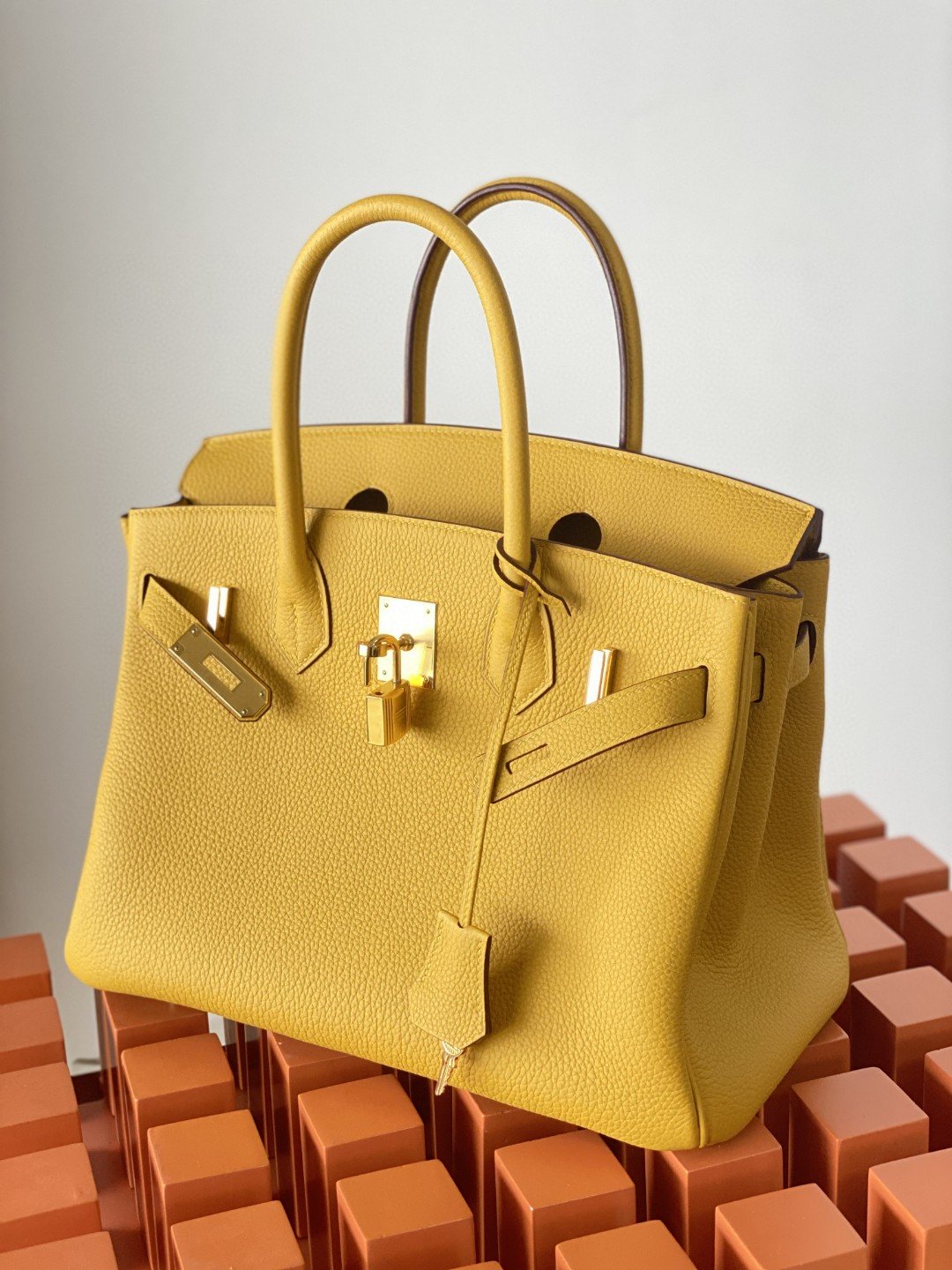 HM Birkin Nata Swift Yellow For Women Gold Toned Hardware 11.8in/30cm