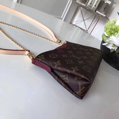 LV Pallas Clutch Monogram Canvas Burgundy For Women, WoHandbag, Shoulder And Crossbody Bags 8.3in/21cm LV M41639