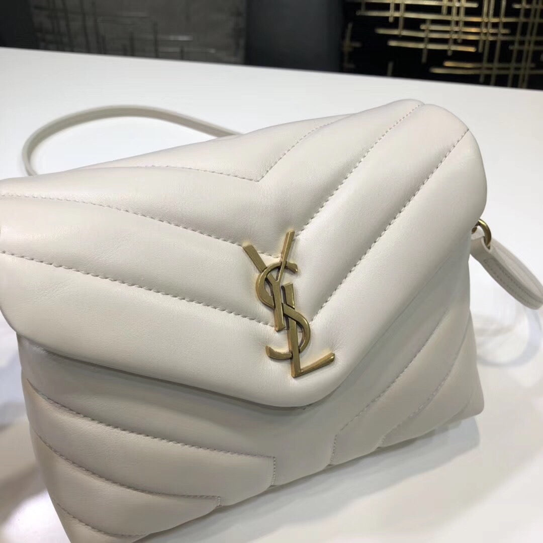 YSSL Loulou Mini Shoulder Bag White For Women 7in/18cm YSL