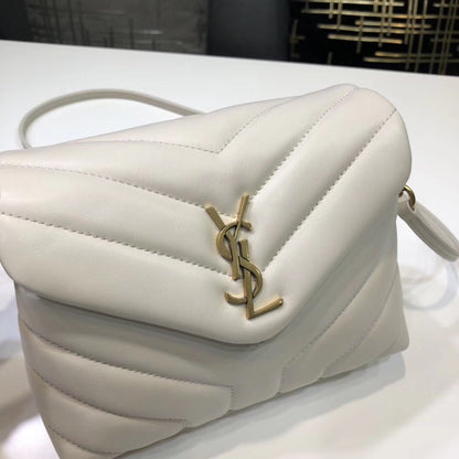 YSSL Loulou Mini Shoulder Bag White For Women 7in/18cm YSL