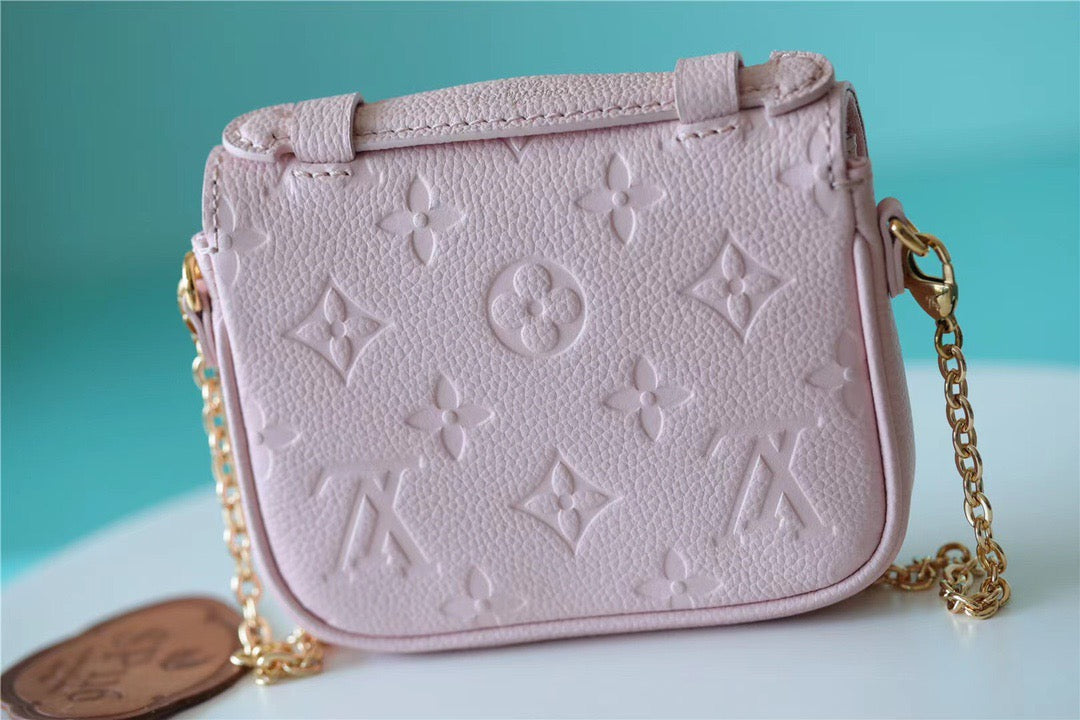 LV Micro Metis Monogram Empreinte Pink For Women, Women’s Handbags, Shoulder And Crossbody Bags 5.5in/14cm LV M81389