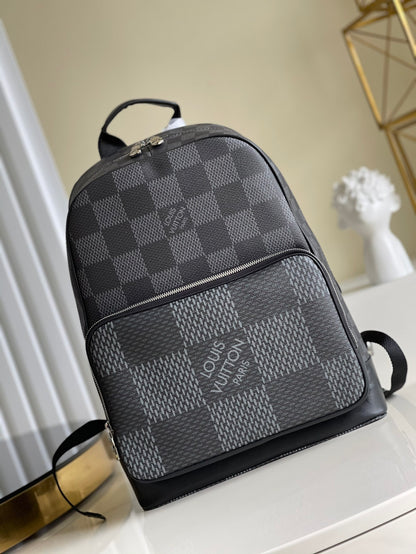 LV Campus Backpack Damier Graphite 3D Canvas Grey For Men, Bags 39cm LV N50009