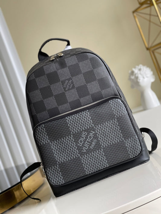 LV Campus Backpack Damier Graphite 3D Canvas Grey For Men, Bags 39cm LV N50009