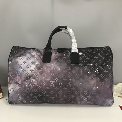 LV Keepall Bandouliere 50 Monogram Galaxy Canvas For Women, Travel Bags 19.7in/50cm LV