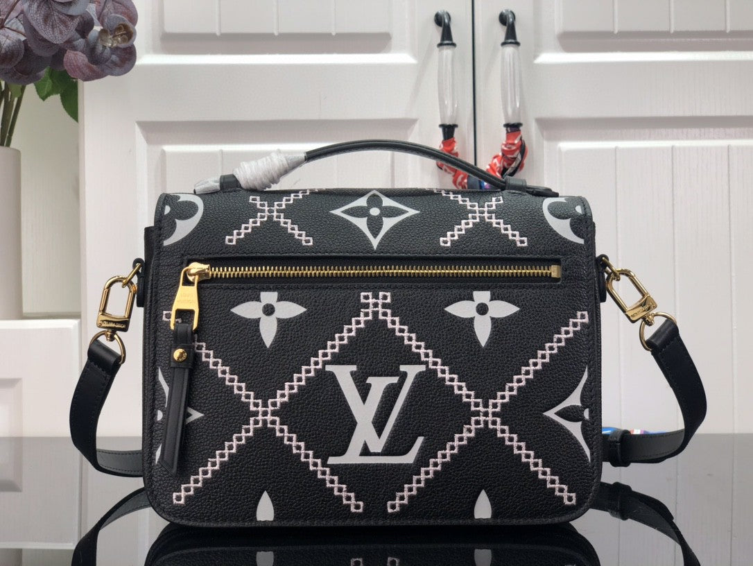 LV Pochette Metis Monogram Empreinte Black For Spring,  Shoulder And Crossbody Bags 9.8in/25cm LV M46028