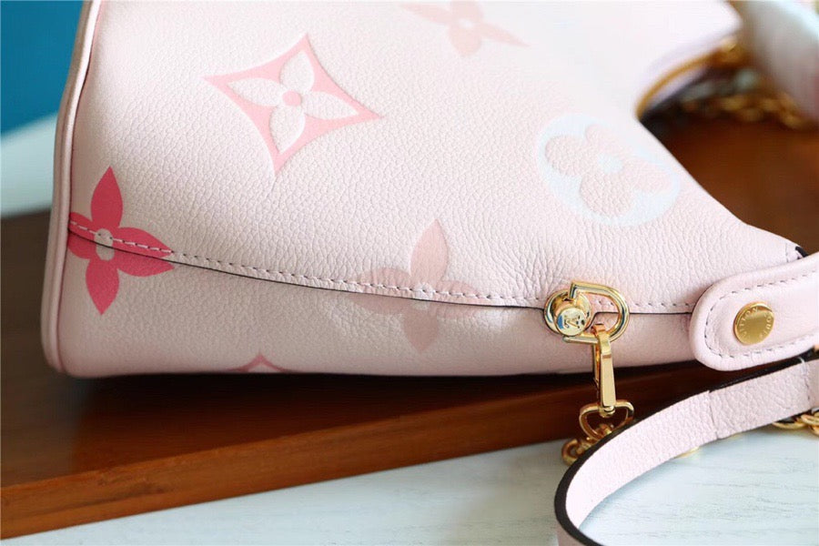 LV Neverfull MM Monogram Canvas Rose Pink For Women,  Shoulder and Crossbody Bags 9.4in/24cm LV