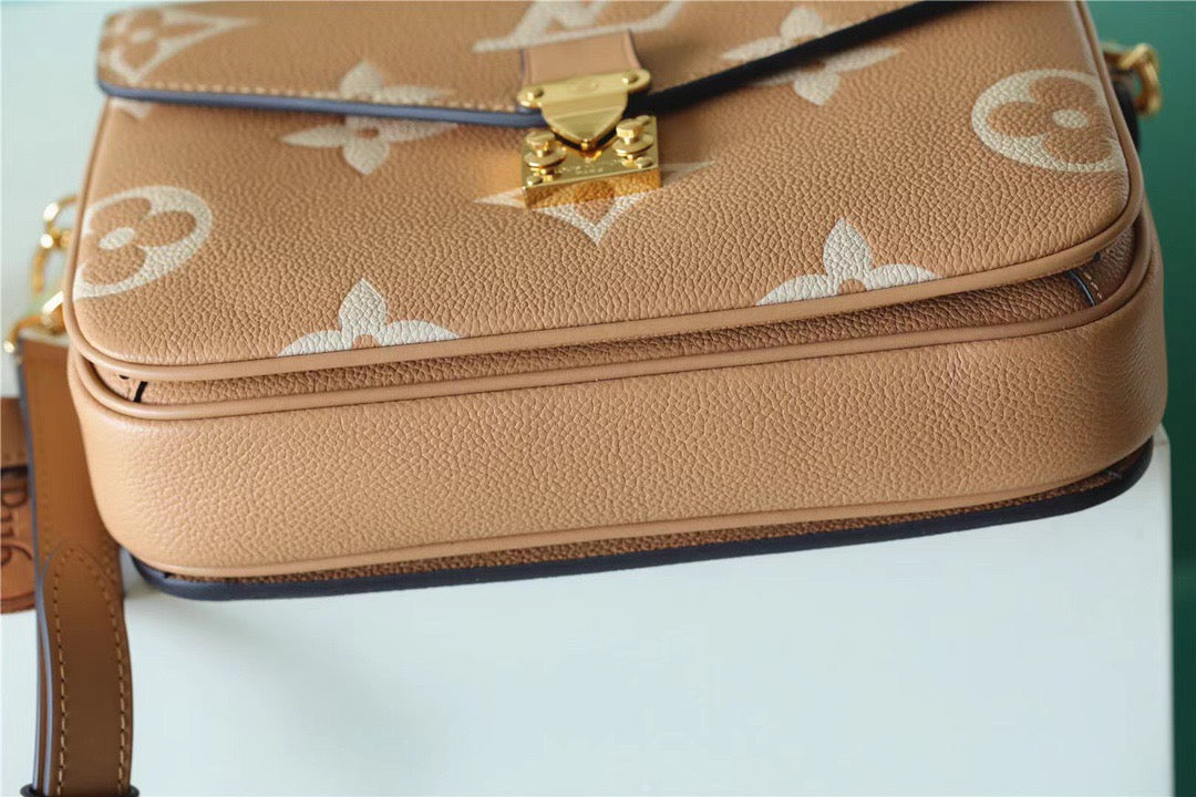 LV Pochette Metis Monogram Empreinte Arizona Brown / Creme Beige For Women,  Shoulder And Crossbody Bags 9.8n/25cm LV M46018