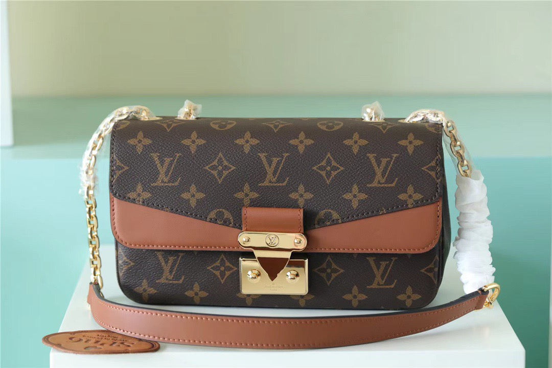 LV Marceau Monogram Canvas Caramel Brown For Women,  Shoulder and Crossbody Bags 9.6in/24.5cm LV M46127