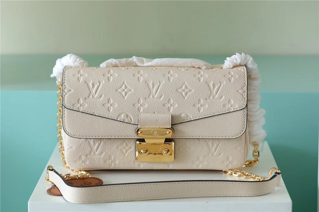 LV Marceau Monogram Empreinte Cream Beige For Women,  Shoulder And Crossbody Bags 9.6in/29.5cm LV M46201