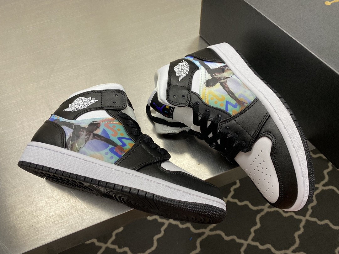 Nike air Jordan 1 Mid Wmns &#8216;Hologram&#8217; Black For Men DR9495-001