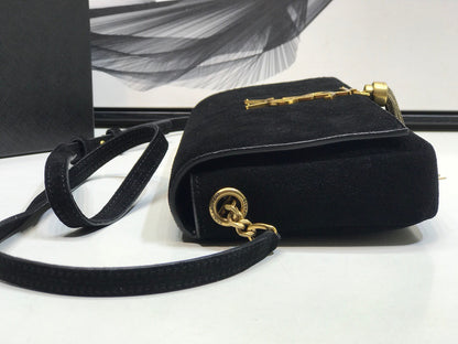 YSSL Kate Tassel Small Shoulder Bag Black For Women 10.2in/26cm YSL 6042760UD7W1011