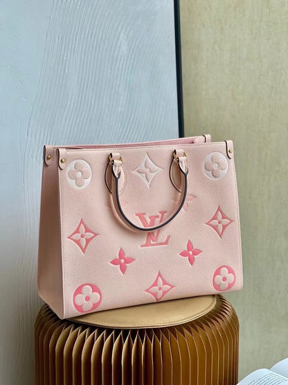 LV OnTheGo MM Monogram Empreinte Cream For Women 34cm LV M45717