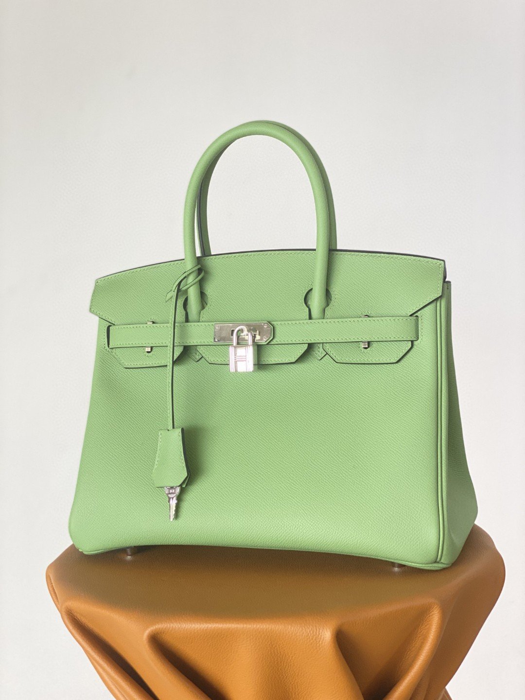 HM Birkin Nata Swift Green For Women Silver Toned Hardware 10in/25cm