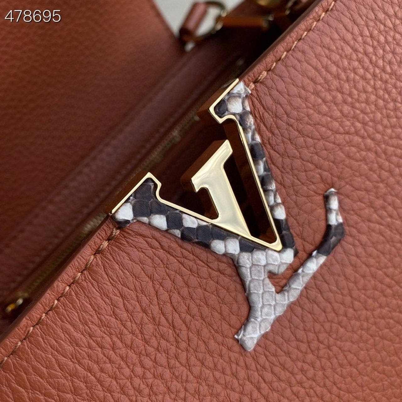 LV Capucines BB Taurillon And Python Brown For Women,  Shoulder And Crossbody Bags 10.4in/27cm LV N97980