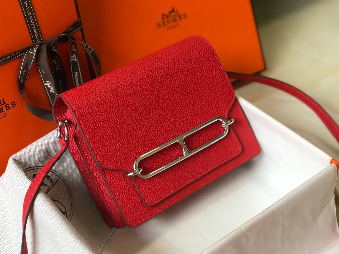 HM Mini Evercolor Sac Roulis 19 Red For Women, Handbags, Shoulder Bags 7.5in/19cm