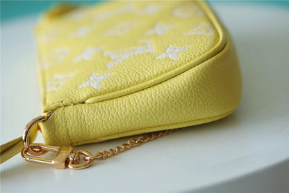 LV Mini Pochette Accessoires Monogram Empreinte Lemon Curd Yellow For Women,  Shoulder And Crossbody Bags 15.5cm/6.1in LV M46129